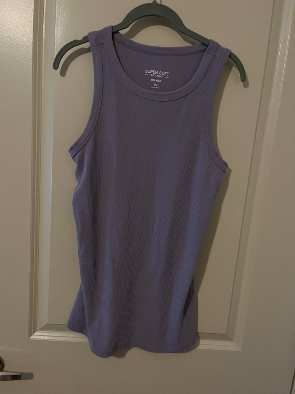 Torrid 00 ribbed lavender tank spring coquette layer
